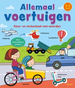 Kleur- en stickerboek Allemaal voertuigen 3-5 jaar