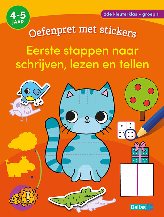 Oefenpret met stickers schrijven lezen en tellen 4-5 jaar